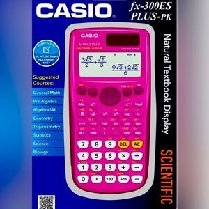 CASIO PINK SCIENTIFIC CALCULATOR|model fx-300ES PLUS-PK|2nd edition|SAT,…​​